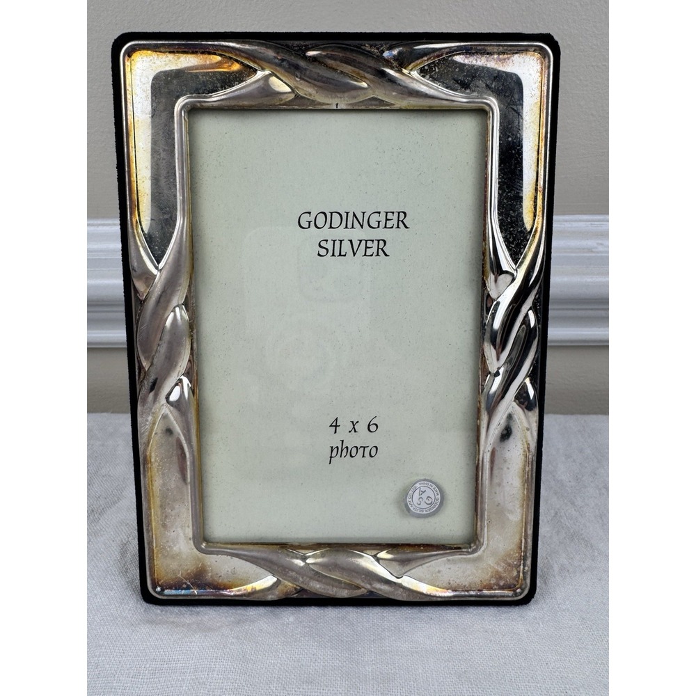 Godinger Silver Art Co Braided Rope 4x6 Picture Frame Silver Plated Vintage